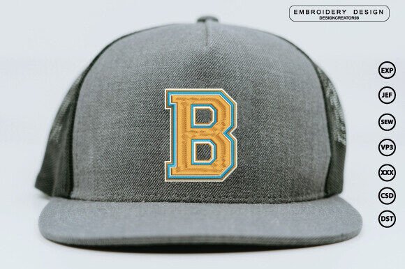 B Letter Cap Design Review for Seasonal Embroidery