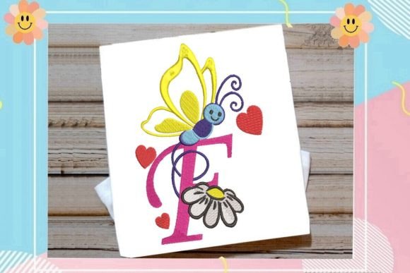 Butterfly F Letter Monogram: A Delicate Touch for Personalized Embroidery