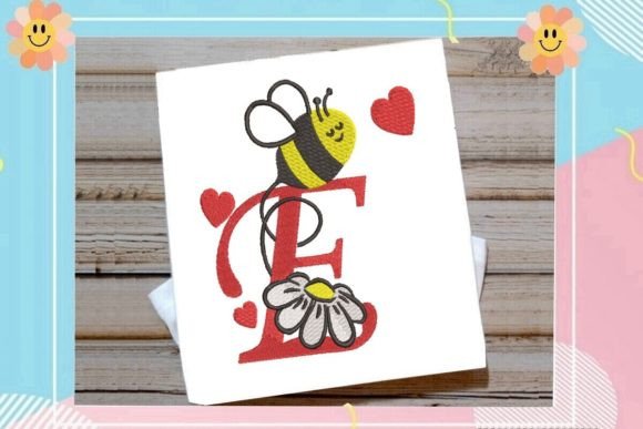Cute Bee E Letter Monogram: A Playful Touch for Boutique Apparel