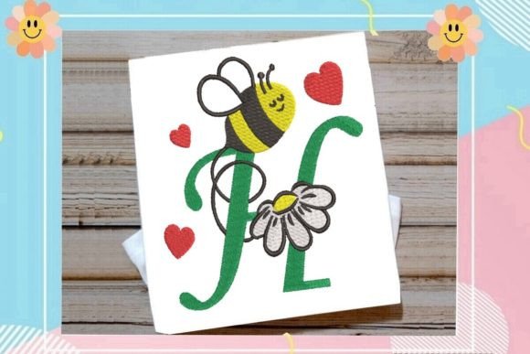 Cute Bee H Letter Monogram: A Sweet Touch for Personalized Embroidery