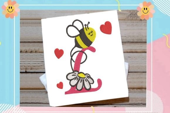 Cute Bee L Letter Monogram: A Playful Touch for Boutique Apparel