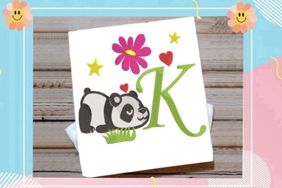 Cute Panda Monogram K Letter: A Designer’s Review for Apparel Embroidery