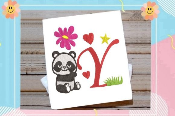 Cute Panda Monogram Y Letter: A Playful Branding Touch