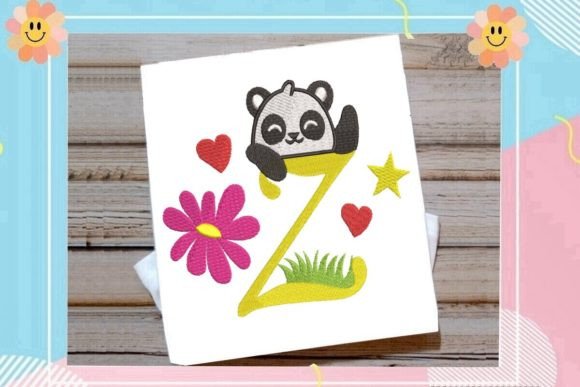 Cute Panda Monogram Z Letter: A Seasonal Embroidery Staple