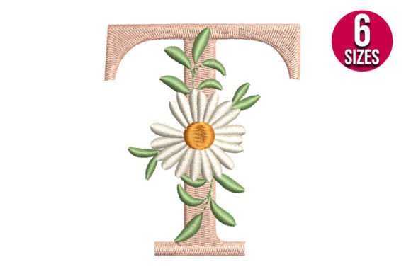 Daisy Alphabet Letter T: A Floral Monogram Gem for Craft Fair Success
