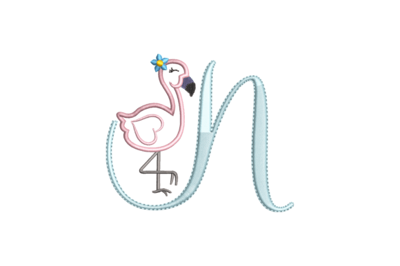 Flamingo Alphabet N: A Seasonal Monogram Worth Stitching