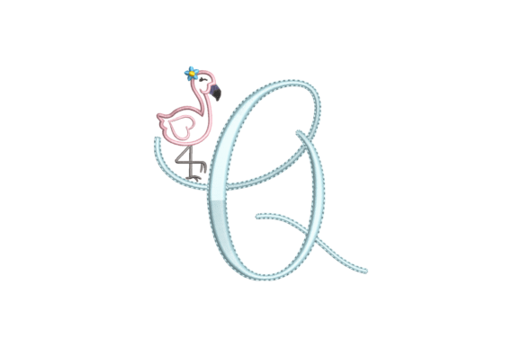 Flamingo Alphabet Q: A Seasonal Embroidery Gem
