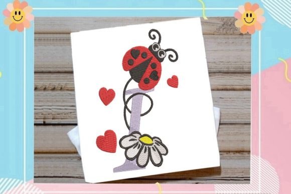 Ladybug I Letter Monogram: A Charming Touch for Boutique Apparel