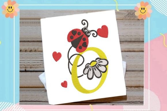 Ladybug O Letter Monogram: A Playful Touch for Boutique Apparel