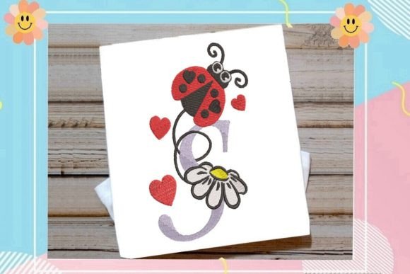 Ladybug S Letter Monogram: A Charming Touch for Seasonal Embroidery