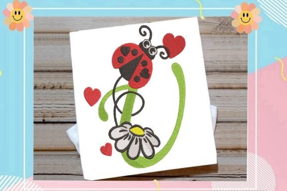 Ladybug U Letter Monogram: A Charming Touch for Seasonal Crafts